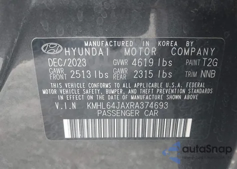 2024 Hyundai Sonata Sel from USA, damaged, VIN KMHL64JAXRA374693